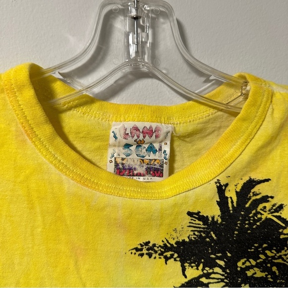 Vintage 80s/90s Land n Sea Tropical Hibiscus Tie Dye Tank Top Muscle Tee Vacay - Picture 3 of 12